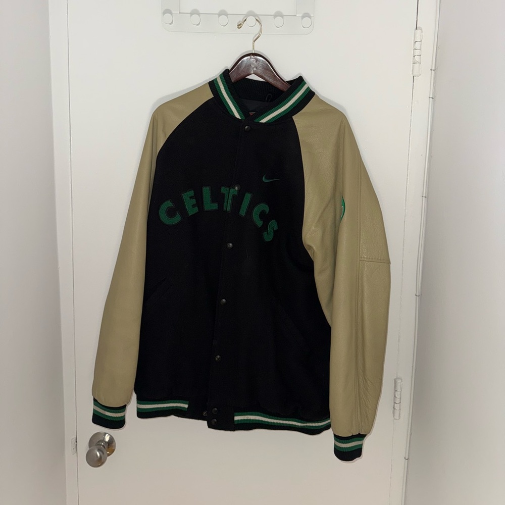 Nike Celtics Black and Tan Varsity Jacket